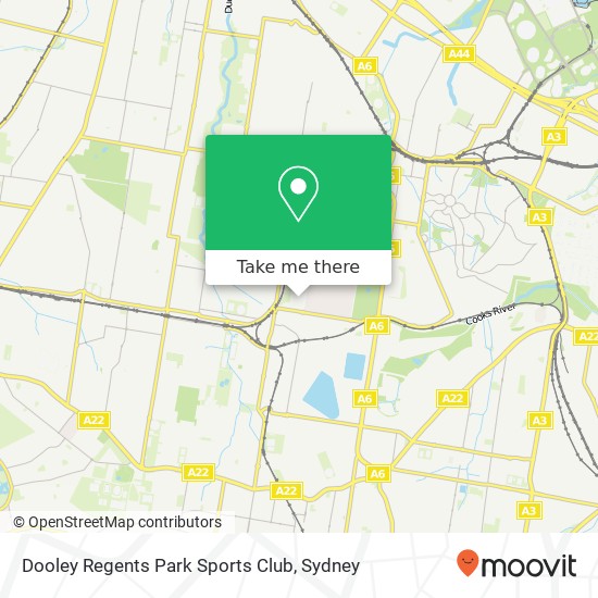 Mapa Dooley Regents Park Sports Club