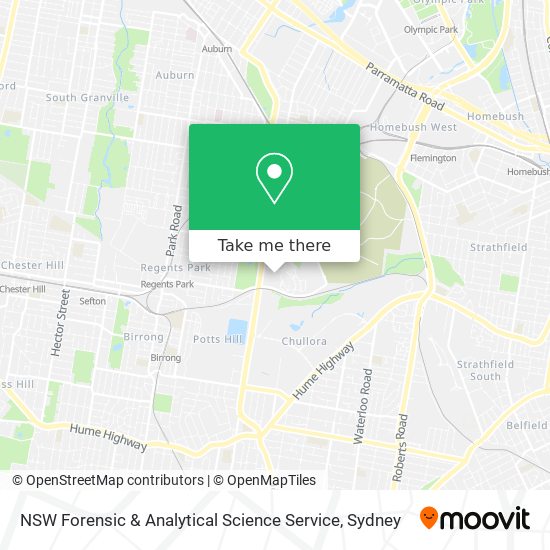 NSW Forensic & Analytical Science Service map