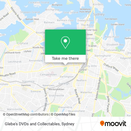 Glebe's DVDs and Collectables map