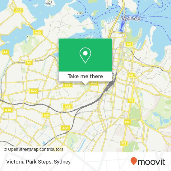 Mapa Victoria Park Steps