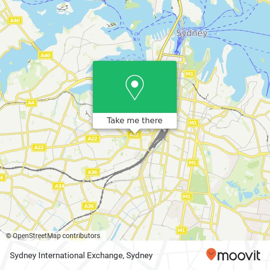 Mapa Sydney International Exchange