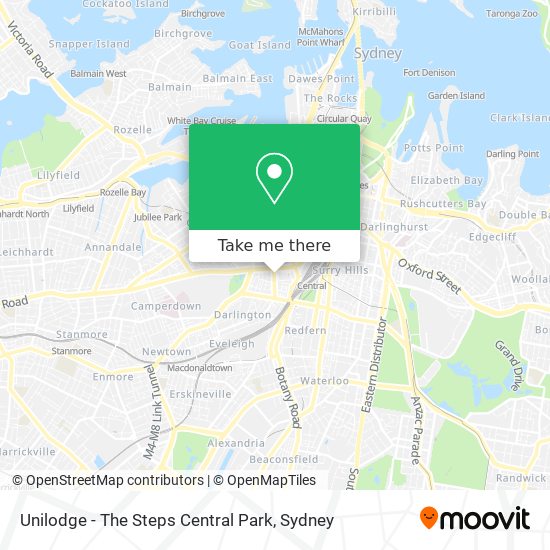 Mapa Unilodge - The Steps Central Park