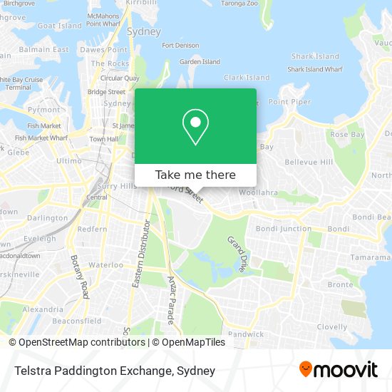 Mapa Telstra Paddington Exchange