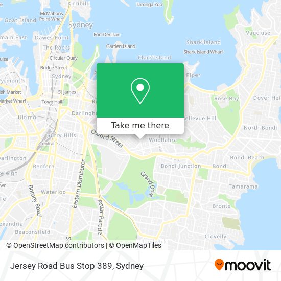 Jersey Road Bus Stop 389 map