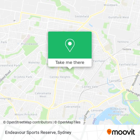 Endeavour Sports Reserve map