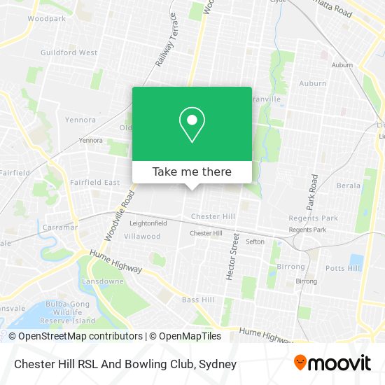 Chester Hill RSL And Bowling Club map