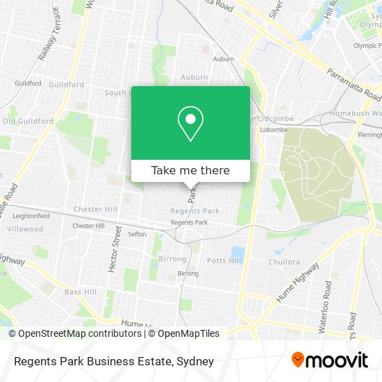 Mapa Regents Park Business Estate