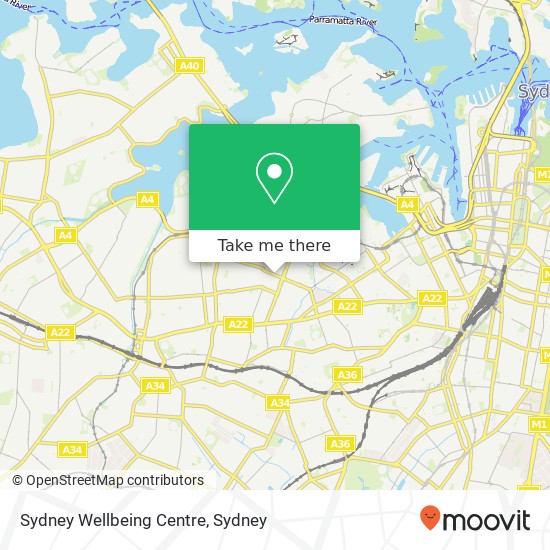 Sydney Wellbeing Centre map