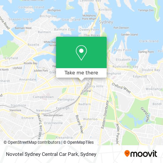 Mapa Novotel Sydney Central Car Park
