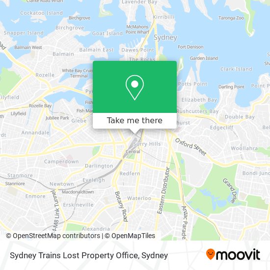 Mapa Sydney Trains Lost Property Office
