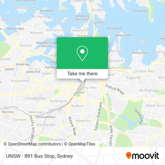 Mapa UNSW - 891 Bus Stop