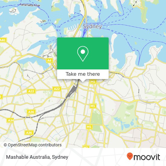 Mapa Mashable Australia
