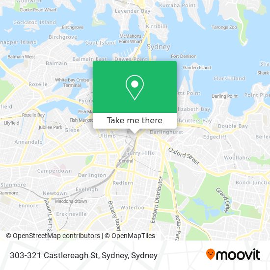 Mapa 303-321 Castlereagh St, Sydney