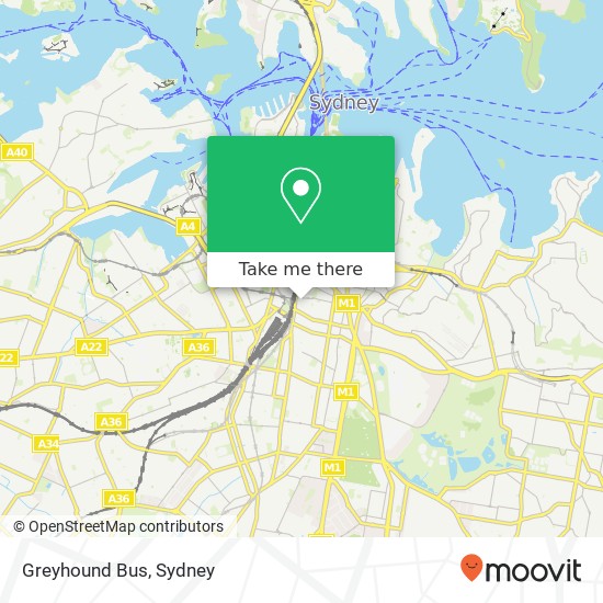 Mapa Greyhound Bus