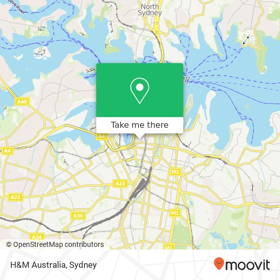 Mapa H&M Australia