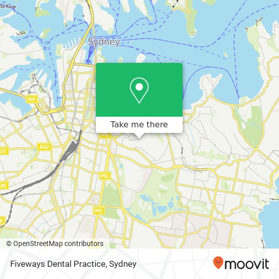 Mapa Fiveways Dental Practice