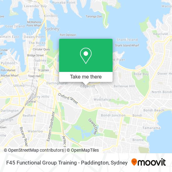 F45 Functional Group Training - Paddington map