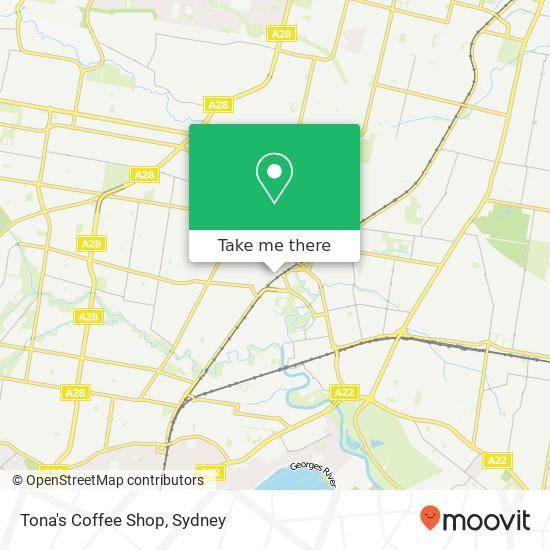 Mapa Tona's Coffee Shop