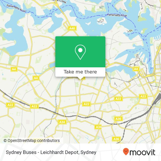 Mapa Sydney Buses - Leichhardt Depot