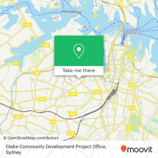 Glebe Community Development Project Office map