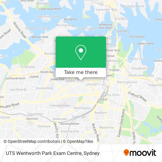 UTS Wentworth Park Exam Centre map