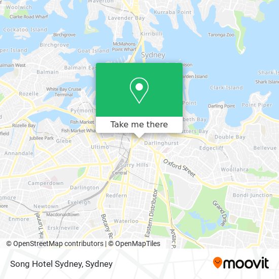 Mapa Song Hotel Sydney
