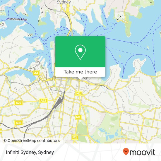 Mapa Infiniti Sydney