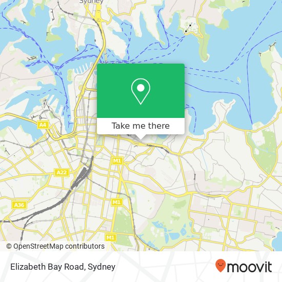 Mapa Elizabeth Bay Road