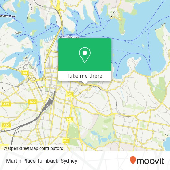 Martin Place Turnback map