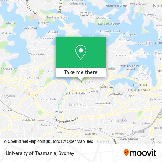 University of Tasmania map