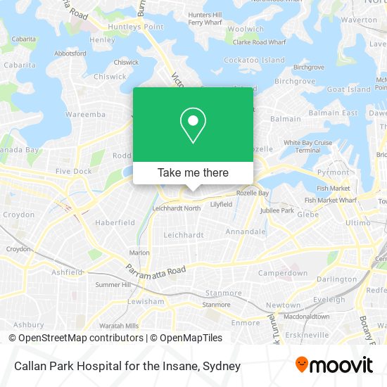 Callan Park Hospital for the Insane map