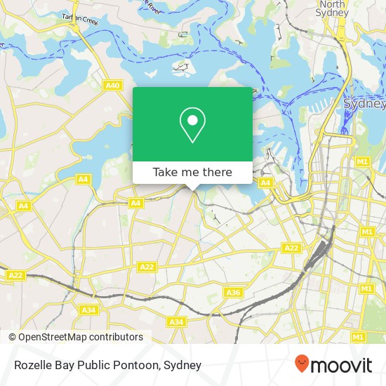 Mapa Rozelle Bay Public Pontoon