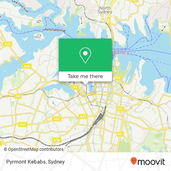 Mapa Pyrmont Kebabs