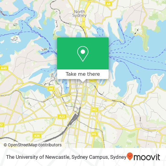 The University of Newcastle, Sydney Campus map