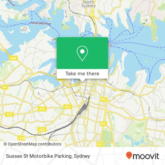 Sussex St Motorbike Parking map