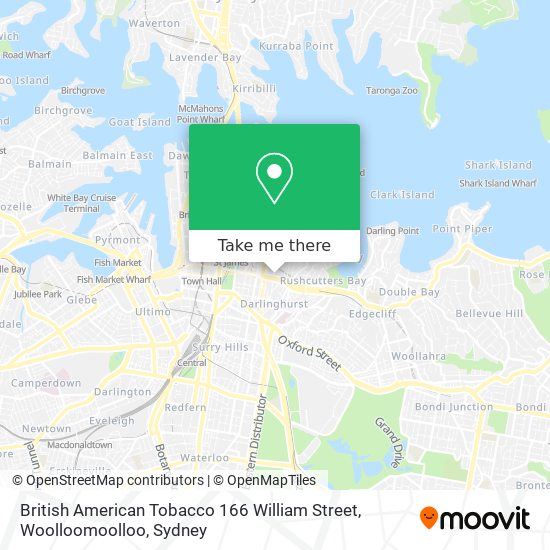 British American Tobacco 166 William Street, Woolloomoolloo map