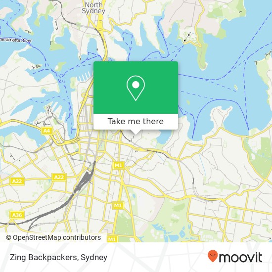 Zing Backpackers map