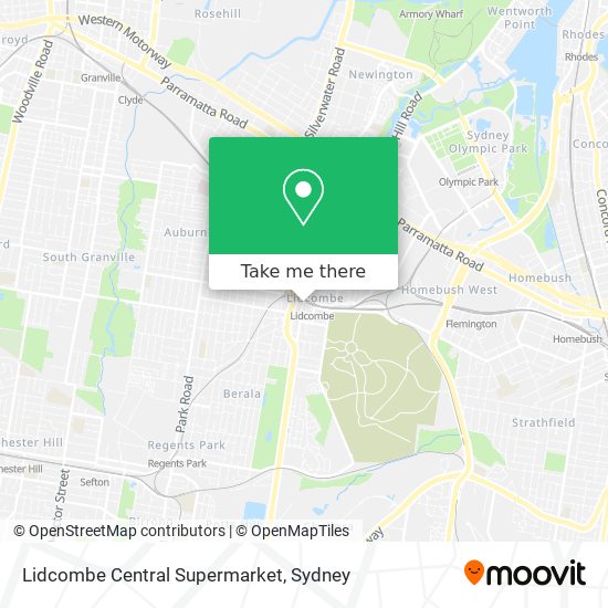 Mapa Lidcombe Central Supermarket