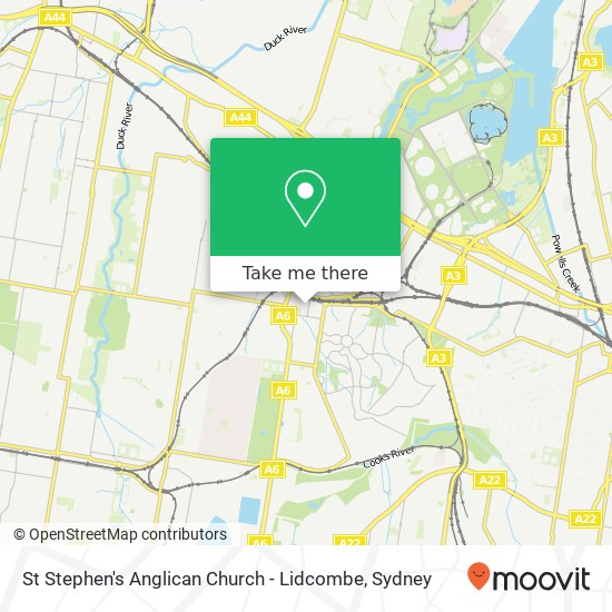 Mapa St Stephen's Anglican Church - Lidcombe