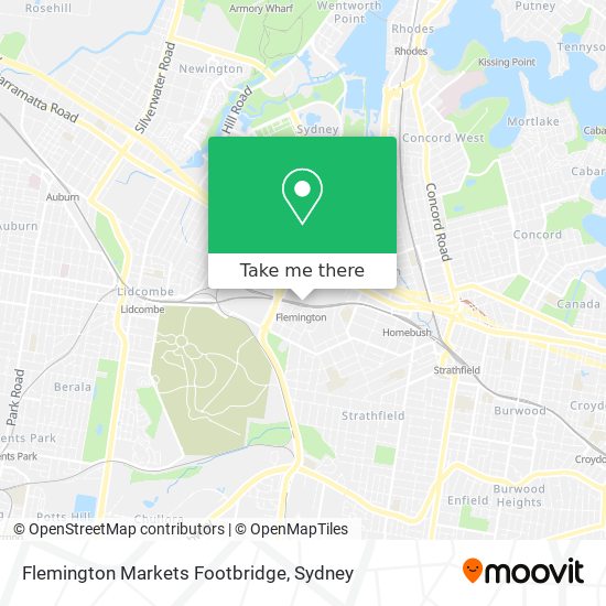 Mapa Flemington Markets Footbridge