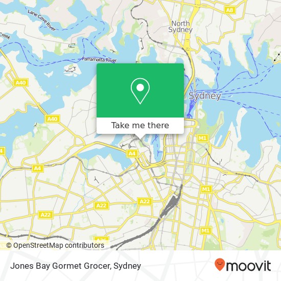 Jones Bay Gormet Grocer map