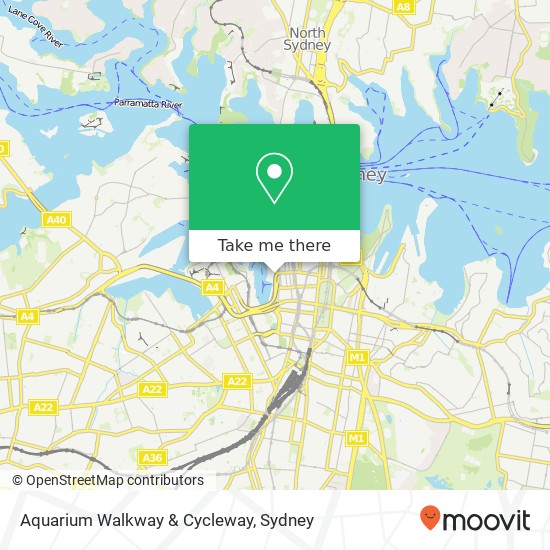 Aquarium Walkway & Cycleway map