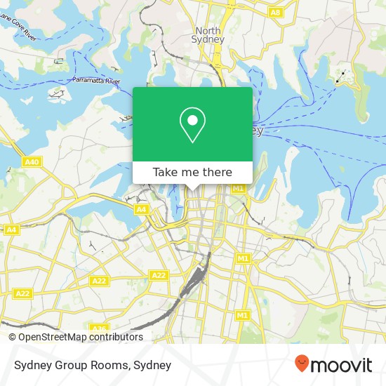 Mapa Sydney Group Rooms