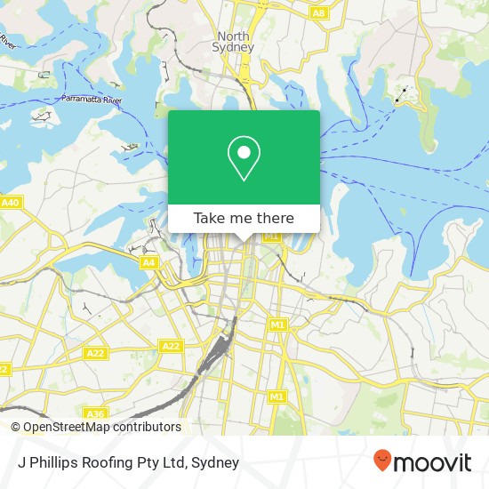 Mapa J Phillips Roofing Pty Ltd
