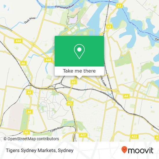 Tigers Sydney Markets map