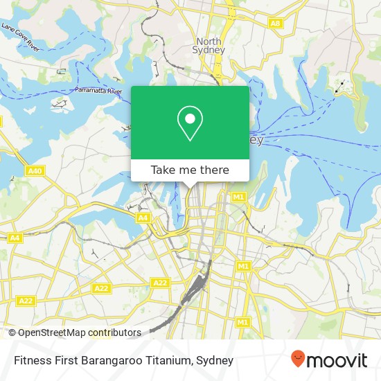 Mapa Fitness First Barangaroo Titanium