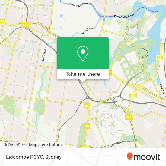 Lidcombe PCYC map