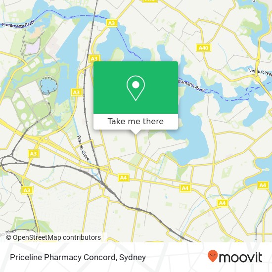 Mapa Priceline Pharmacy Concord