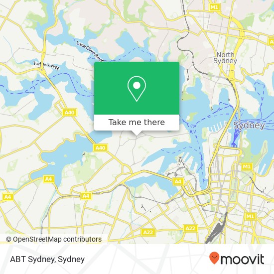 ABT Sydney map