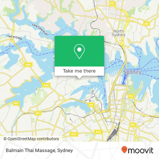 Balmain Thai Massage map